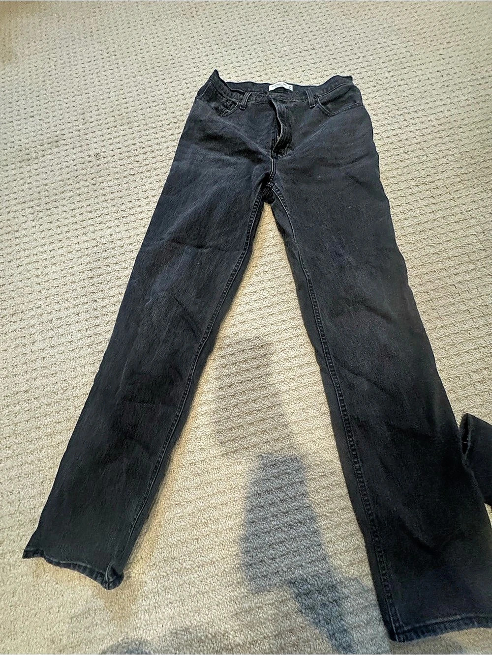 Abercrombie & Fitch The '90s Straight Ultra High Rise Jeans Black Waist 29